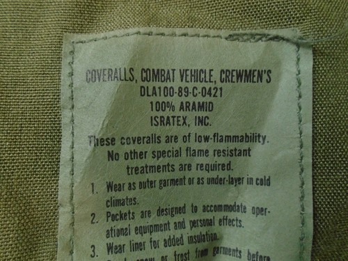 Mono de tripulación de vehículo de combate del ejército militar de Estados Unidos FR medio largo 1989 nuevo 235-D - Imagen 14 de 14