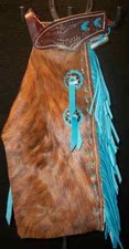 Custom Made Leather Kid's Chinks/Brindle Cowhide Kid's Chaps/Made in USA