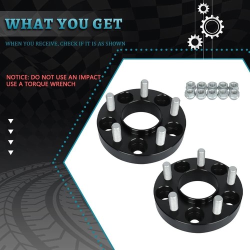 1" Hubcentric Spacers Wheel Spacers Adapter 25mm Ford Mustang 2015-21 Black 2PC - Picture 2 of 7