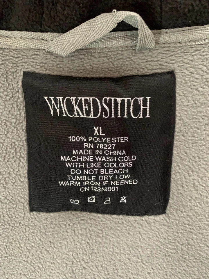 Sudadera con capucha polar gris con cremallera talla XL Wicked Stitch para hombre Foto 4 de 4