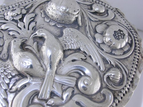 Rare German 800 Silver 6 3/4" Box by Simon Rosenau of Bad Kissingen Ornate Birds - Picture 6 of 13