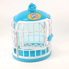 Little Live Pets Bird Cage And Perch No Birds Toy Blue White ABS Plastic Hanging