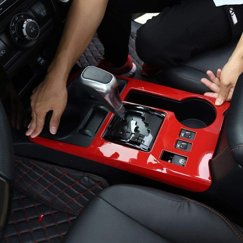 Cuadro de bisel de ajuste de cubierta de panel de palanca de cambios para 4Runner 2010-2019 accesorios rojos - Imagen 5 de 6
