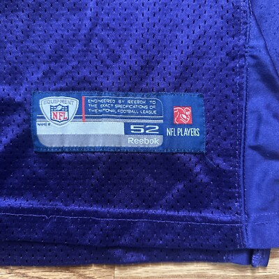 Reebok NFL Baltimore Ravens Ray Lewis Stitched Size 52 On Field