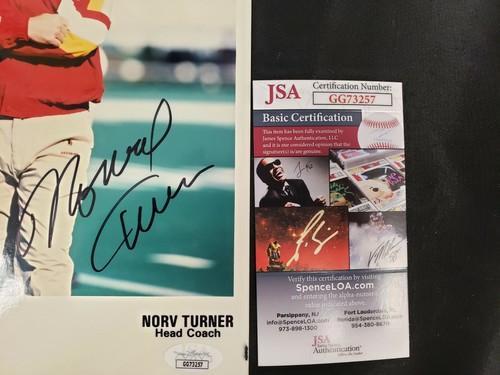 VINTAGE HANDSIGNIERTES 8X10 FOTO *NORV TURNER* CHEFTRAINER WA REDSKINS MIT JSA/COA D - Bild 2 von 2