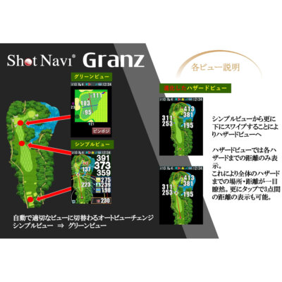 ShotNavi Granz Handheld GPS Golf Navi Range Finder F/S from