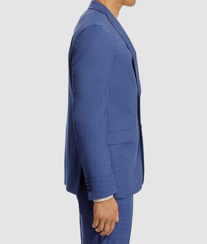 John Varvatos Men's Blue Screenweave Slim Fit 2-PC Jacket Pants Suit Size 42R - Picture 3 of 8