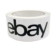 Packaging Tape   Black and White Logo  LOT 0F 6  2" X 75 YARDS EACH