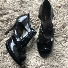Authentic Versace Patent Leather Heels; Size 9.5M; Black Patent Leather