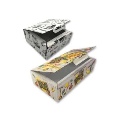 MAQA Box per alimenti per asporto 15x15 e 15x28 cm, contenitori in cartone per fritti