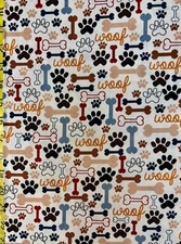 Bones and Paws Cream Timeless Treasures Fabric dog-cd2372  woof pet paw prints