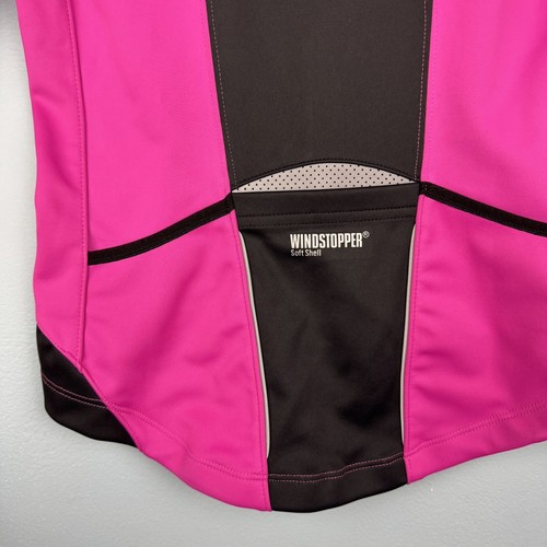 Gore Bike Wear Womens Small Soft Shell Windstopper Jacket Pink Black Convertible - Picture 5 of 8