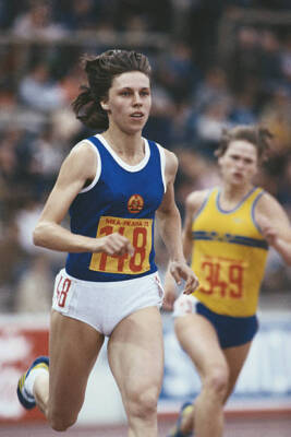 Olympics Marita Koch Of East Germany During The Womens 400M 2 Old Sports Photo