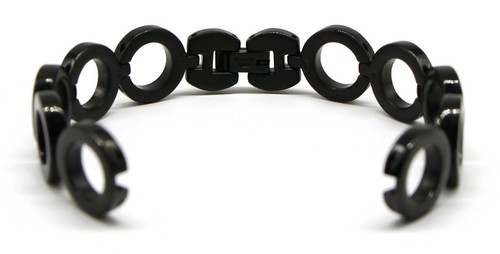 Lucien Piccard 3MM Stainless Steel Watch Strap Bracelet Band 7" BLACK Petit Trou - Picture 2 of 7