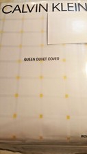 Calvin Klein Queen Duvet Cover Woven Grid New in Original Packaging