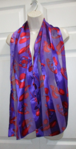 Red Hat Club Neck Scarf Purple and Red Vintage New - Picture 10 of 15