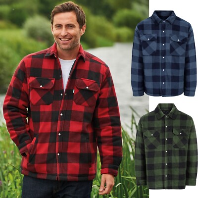 Herren Champion Kinross Anti-Pill Fleece Shirt mit Winter Warm Steppfutter