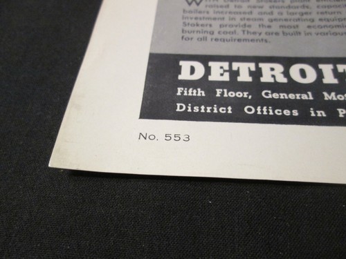 Vintage Advertising Brochure Ephemera Detroit Stoker Co. Bulletin No. 553 - Picture 3 of 3