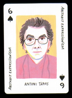 1 x Spielkarte Künstler ANTONI TÀPIES - 6 of Pik R028