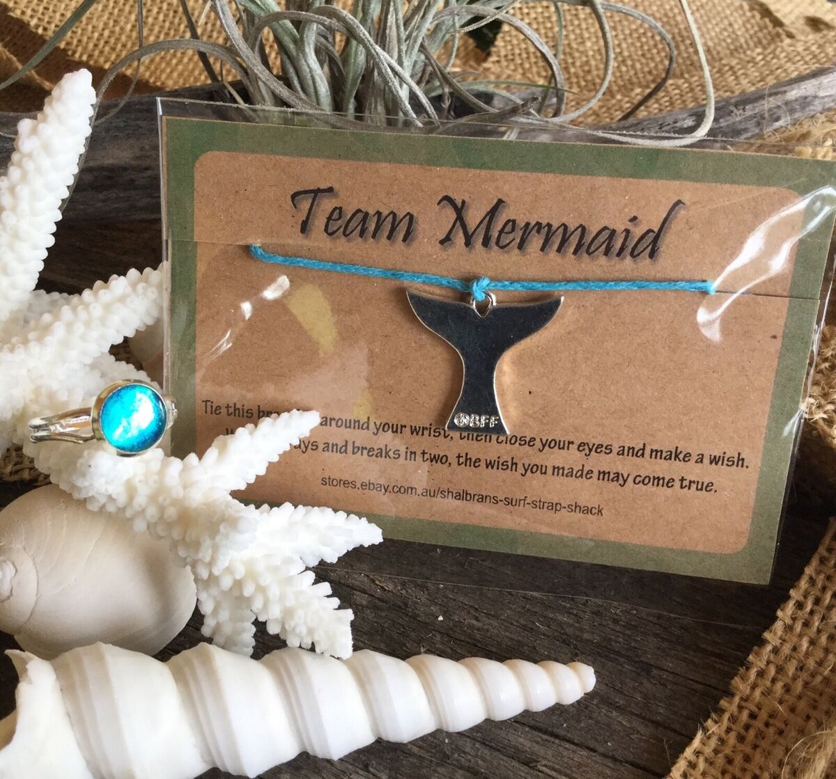 MAKO Mermaid Inspired Adjustable Mermaids Moon Pool Ring