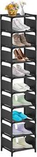 10 Tiers Vertical Shoe Rack Tall Narrow Shoe Shelf Space Saving Shoe Organizer