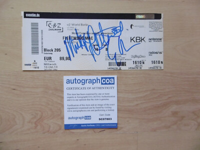 Fleetwood Mac Original Autogramme signed Ticket Berlin 16.10.2013 ACOA