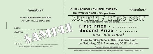 1000 Raffle Tickets - Prize Draw Tickets - on 80gsm Pastel Tinted Paper in 10s - Picture 4 of 7