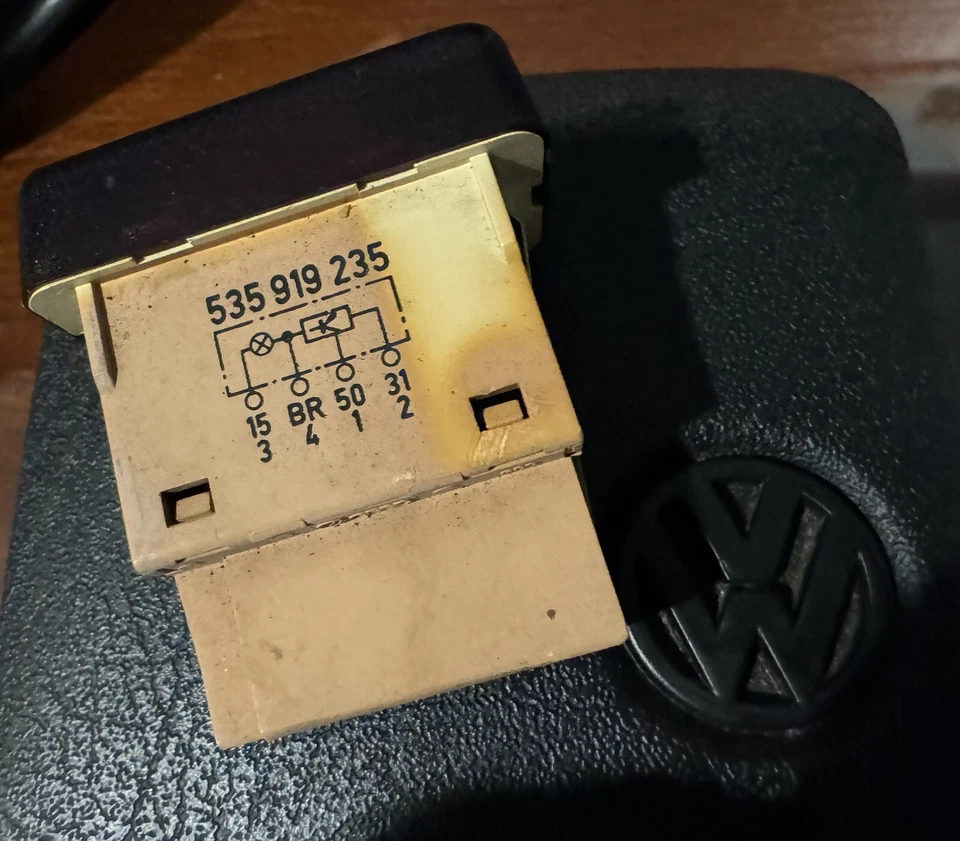 Luz/lámpara de advertencia de freno NO ABS, OE VW Volkswagen Corrado G60 89-92 535919235 Foto 2 de 4