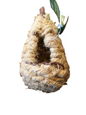 Vo-Toys Hemp Aviary Teepee Nest 7X4" Bird For Breeding Nesting Sleeping Hanging