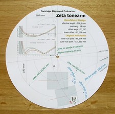 Zeta Tonearm Custom Designed Cartridge Stylus Alignment Protractor