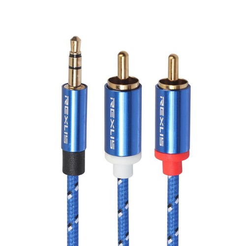 Cavo audio Aux maschio da 3,5 mm a 2 RCA maschio per amplificatore telefono Edif - Afbeelding 22 van 27