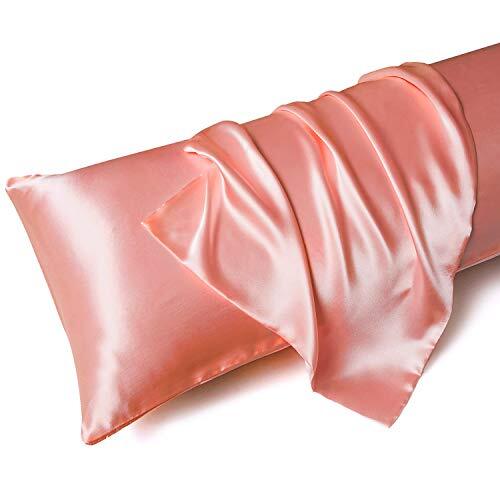 Satin Body Pillow Cover 20x54 Inches in Soft Blush Pink