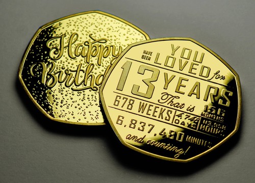 Conmemorativo 13 cumpleaños oro 24ct. Regalo/Regalo. Hijo/Hija/Adolescente 13 - Imagen 5 de 8