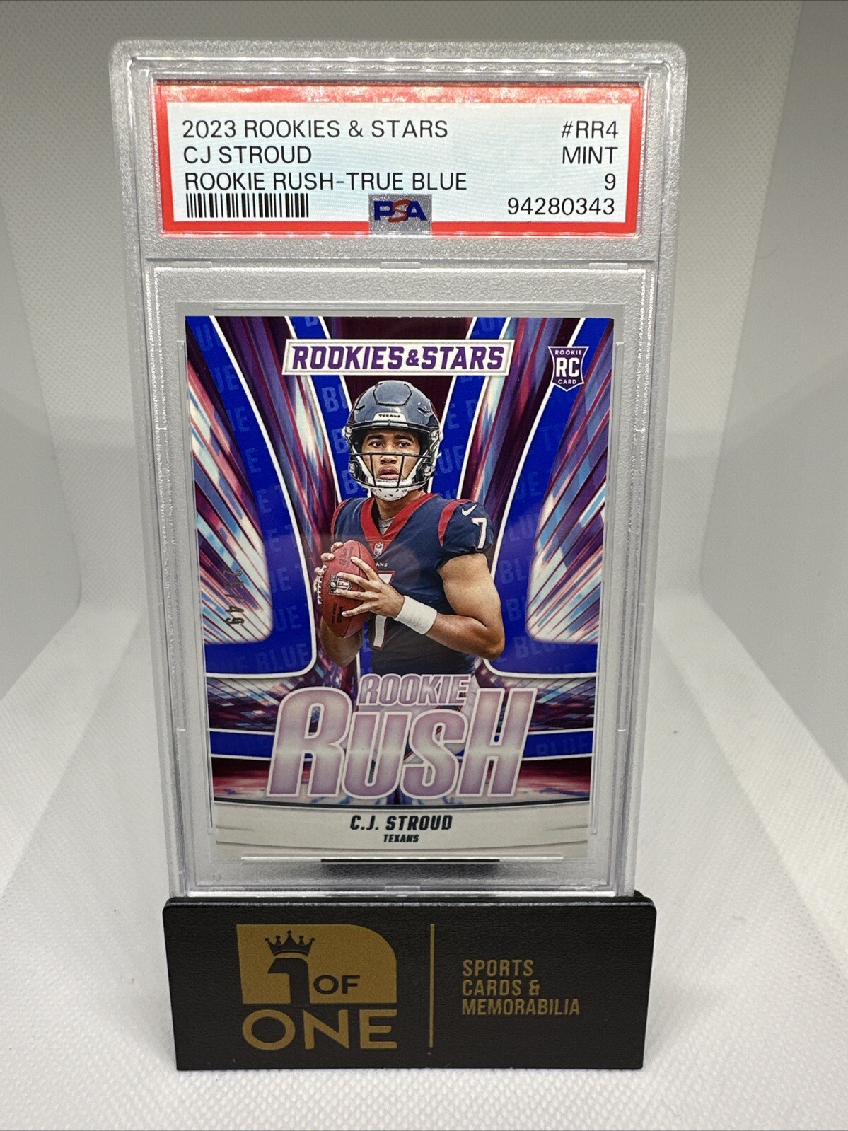2023 Rookies & Stars - Rookie Rush True Blue #25/49 - PSA 9 - CJ Stroud RC