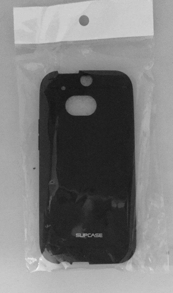 Funda TPU Negra Premium Ultra Delgada Gel Suave Flexible SUPCASE HTC One M8 Nueva en Paquete Foto 2 de 4