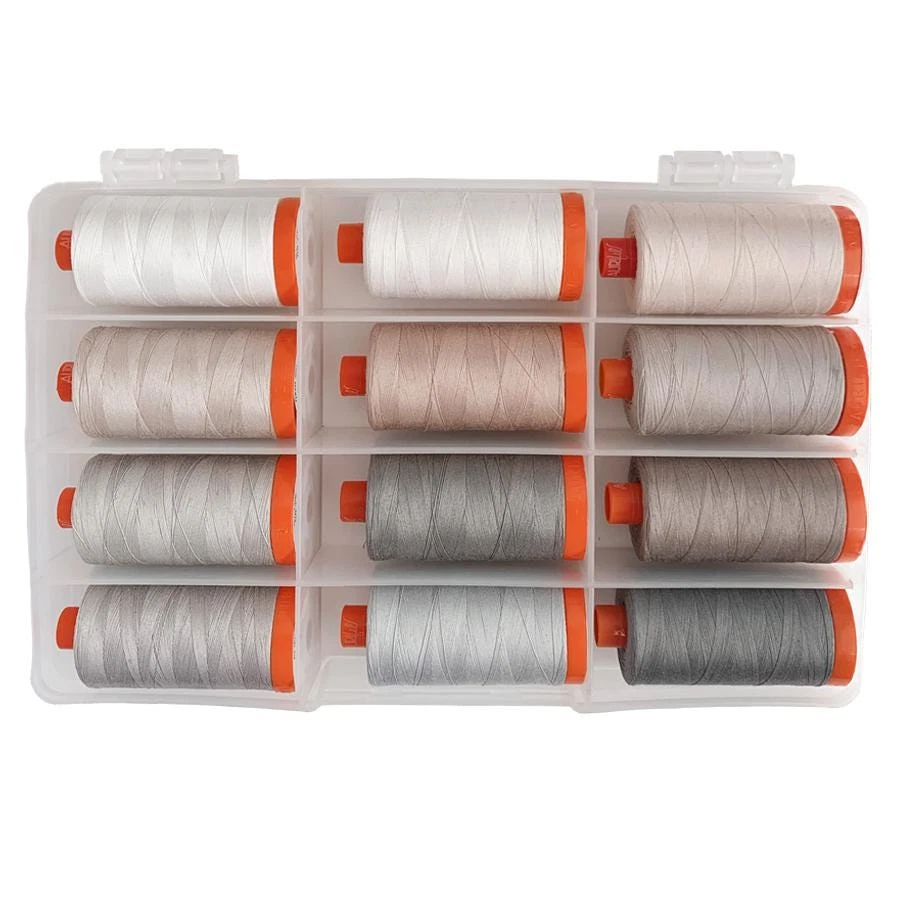 Aurifil Thread Collection-Neutrality By Patrick 50wt Lose 12 Large Spool Cotton - Image 2 of 2