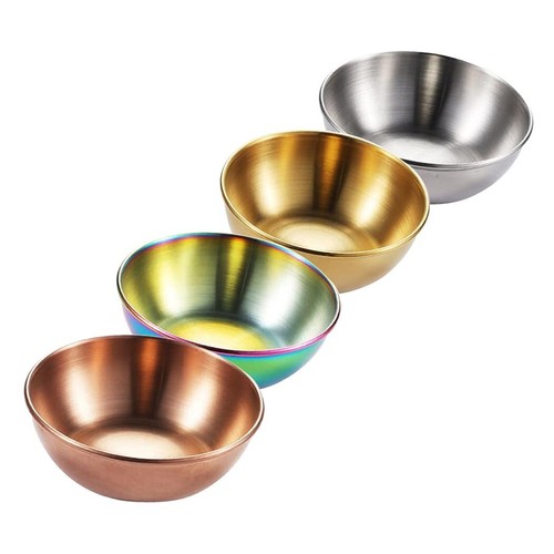 Stainless Steel Round Sauce Plate 4-Piece Independent Plate Round Dish Plate ... - Picture 5 of 7