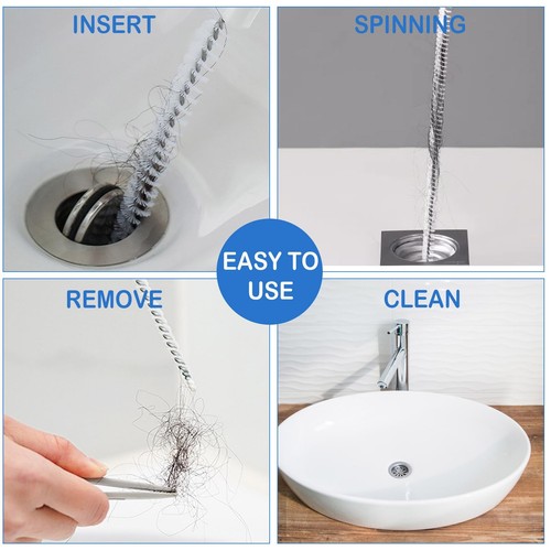 2-Pack Drain Clog Remover Tool, 21.5-Inch Hair Catcher & Cleaner for Toilet, ... - Picture 5 of 6