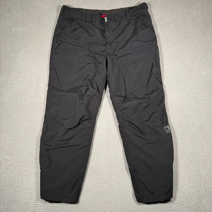 Carhartt Pants Mens 2XL Black Storm Defender Double Knee Snowpants Insulated