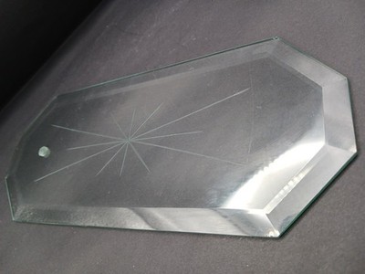 Chandelier 8.5x 3.5 Octagon Beveled Glass Panel Star Design Replacement Vintage