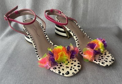 Betsy Johnson Kove Low Block heel sandal Ankle straps Shoe 8.5.