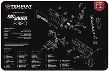 TekMat 17in Printed Gun Cleaning Mat Sig Sauer P320, Black, TEK-17-SIGP320
