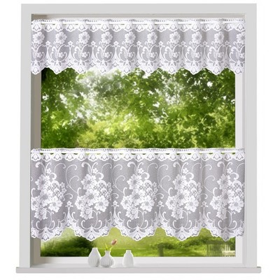 Heimtexland  panel curtain jacquard flowers white curtain bistro curtain type 261