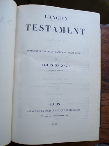 9340 Bible Ancien Testament Segond Nouveau Oltramare 1900 Protestante - Picture 6 of 12