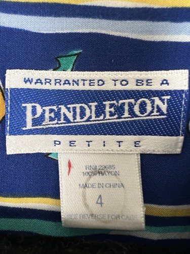 Pendleton maritim Hawaii Vintage Kurzarm Muschel Knopf Bluse Damen 4 - Bild 4 von 10