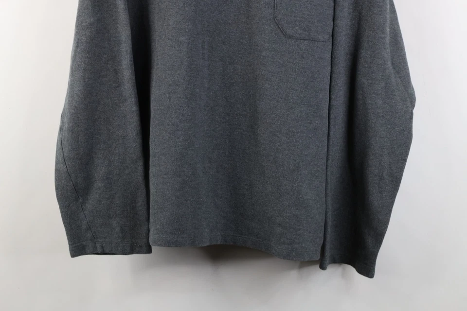 复古 90 年代 Banana Republic 男式大号空白针织领长袖橄榄球 Polo 衫 — 第 3/4 张图片