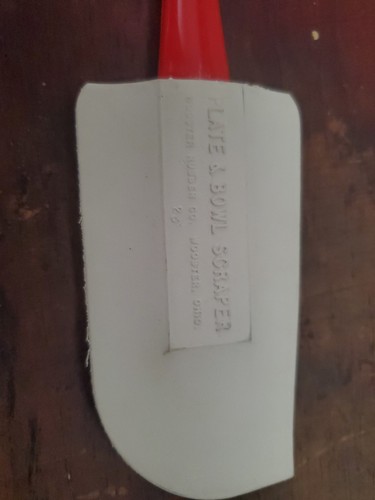 Vintage Red Rubbermaid 10” Plate & Bowl Scraper Spatula Wooster Rubber Ohio - Picture 9 of 11