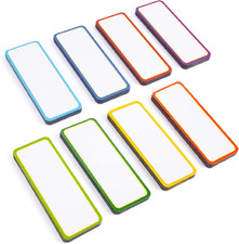 Availey 48 Pieces 3.2 X 1.2 - Colored Border Magnetic Dry Erase Labels - Reusa