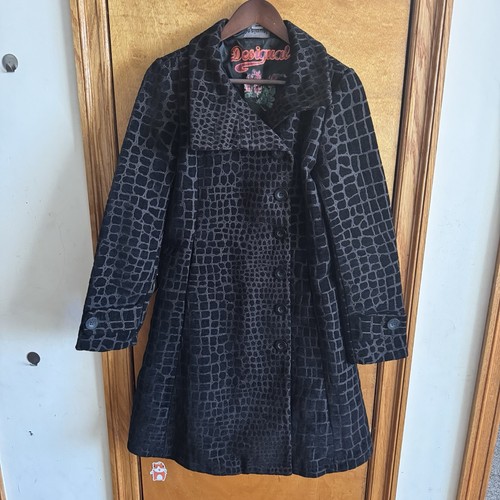Desigual Damen Krokodil Mantel Jacke Gr. 40 Wildleder - Bild 1 von 5