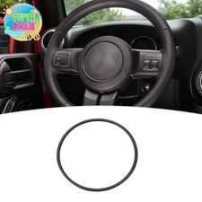 Black Steering Wheel Center Cover Trim Ring For Jeep Wrangler JK /Patriot 11-17